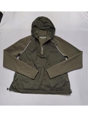 Outdoor Voices FrostKnit Half Zip Hoodie Green Size M EUC Running Jacket